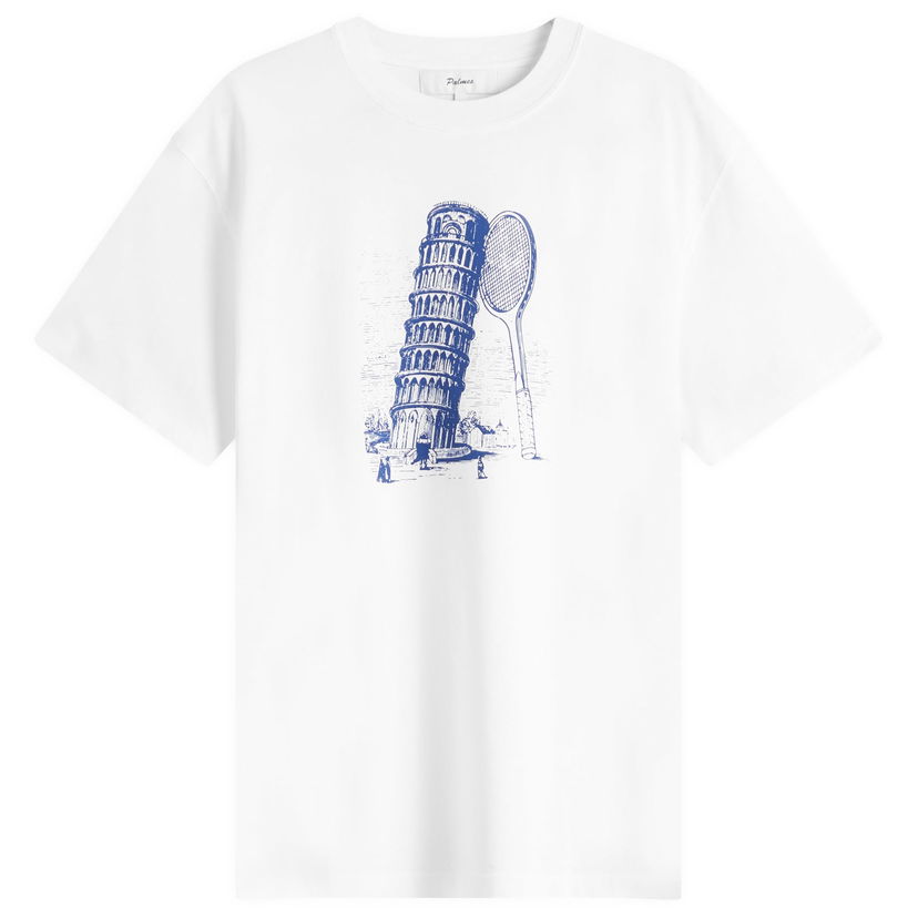 T-paita Palmes Palmes Tower Graphic T-Shirt, Size Large Valkoinen | P10-0041-001