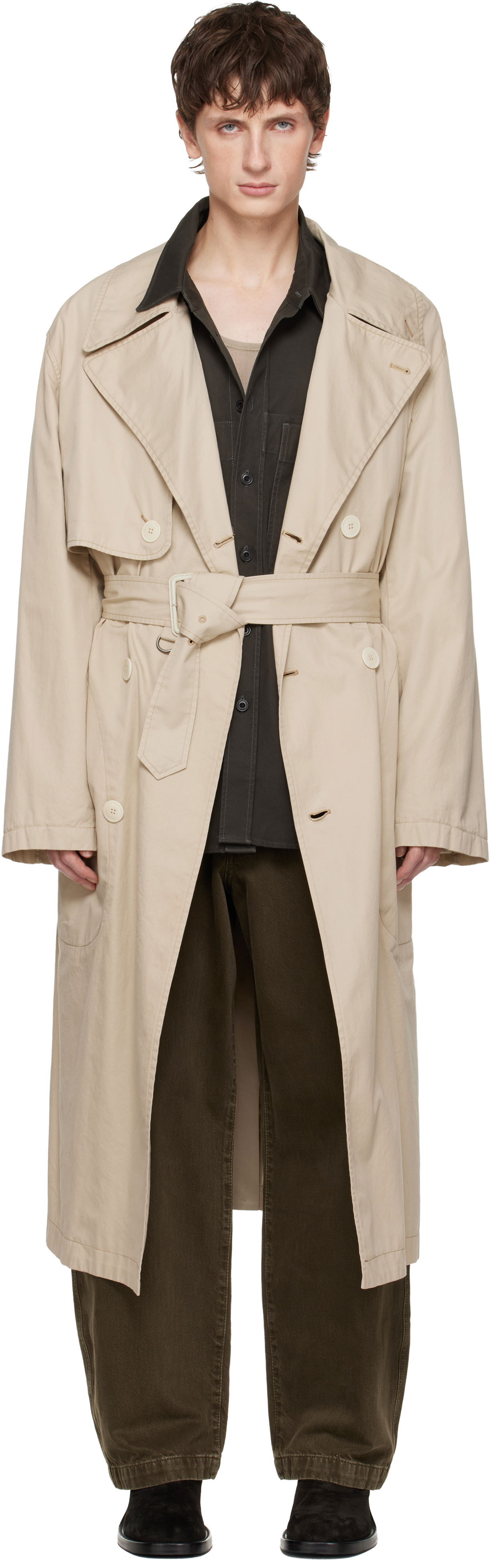Trenssitakki LEMAIRE Belted Trench Coat Beige | CO1126 LF1441, 0