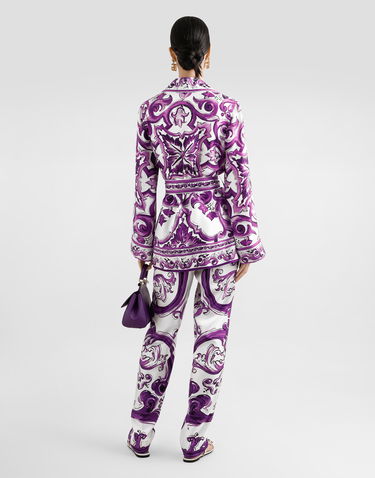 Takki Dolce & Gabbana Dolce & Gabbana Majolica-Print Twill Jacket Violetti | F5Q03THI1TKIP3TN, 2