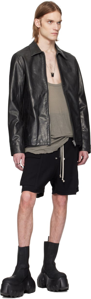 Takki Rick Owens Rick Owens Hollywood Brad Leather Jacket Musta | RU01E5764 LTP, 3