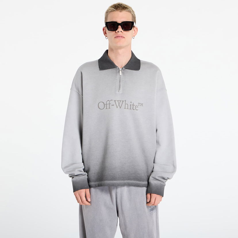 Huppari Off-White Off-White Laundry Fleece Polo Sweatshirt Harmaa | OMAD00NF25FLE0061212