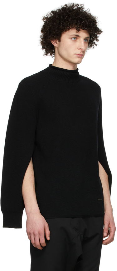 Villapaita We11done Cashmere Mock Neck Sweater Musta | WD-KT1-22-653-U-BK, 3