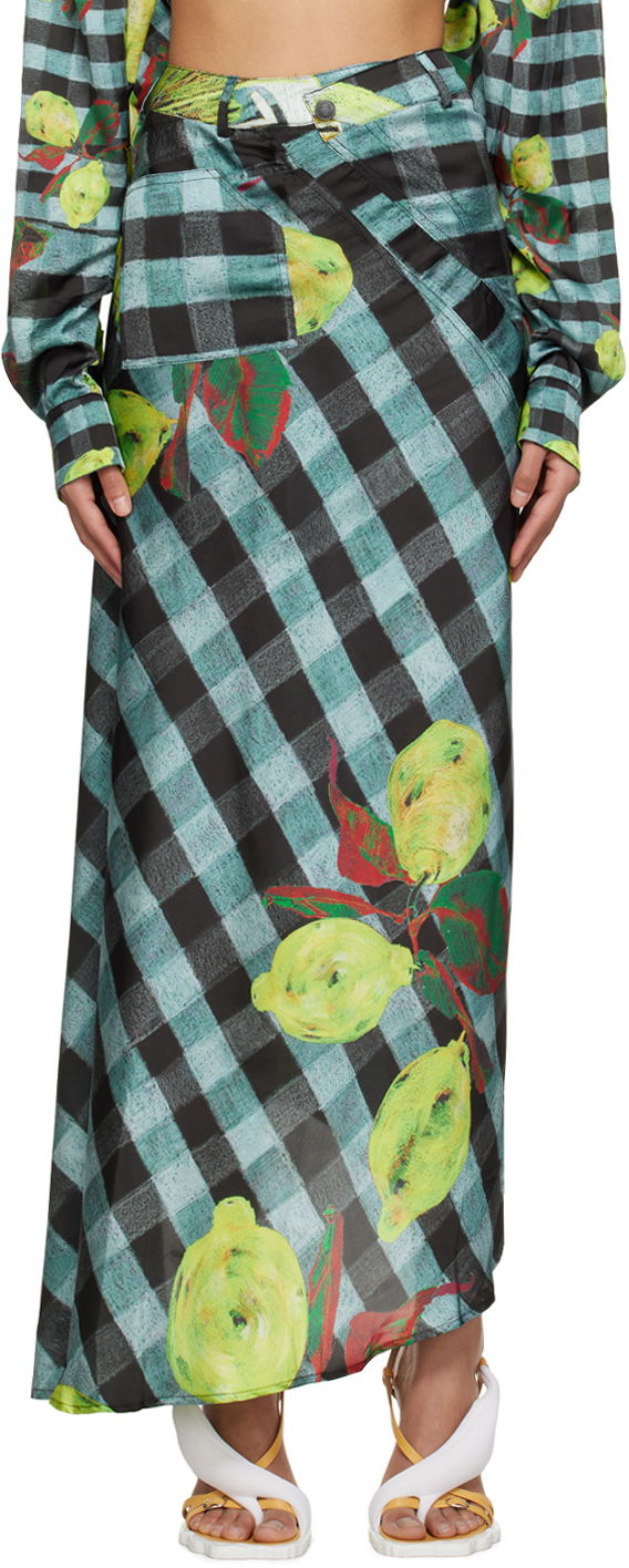 Hame Ottolinger Ottolinger Lemon Gingham Maxi Skirt Monivärinen | 1100904