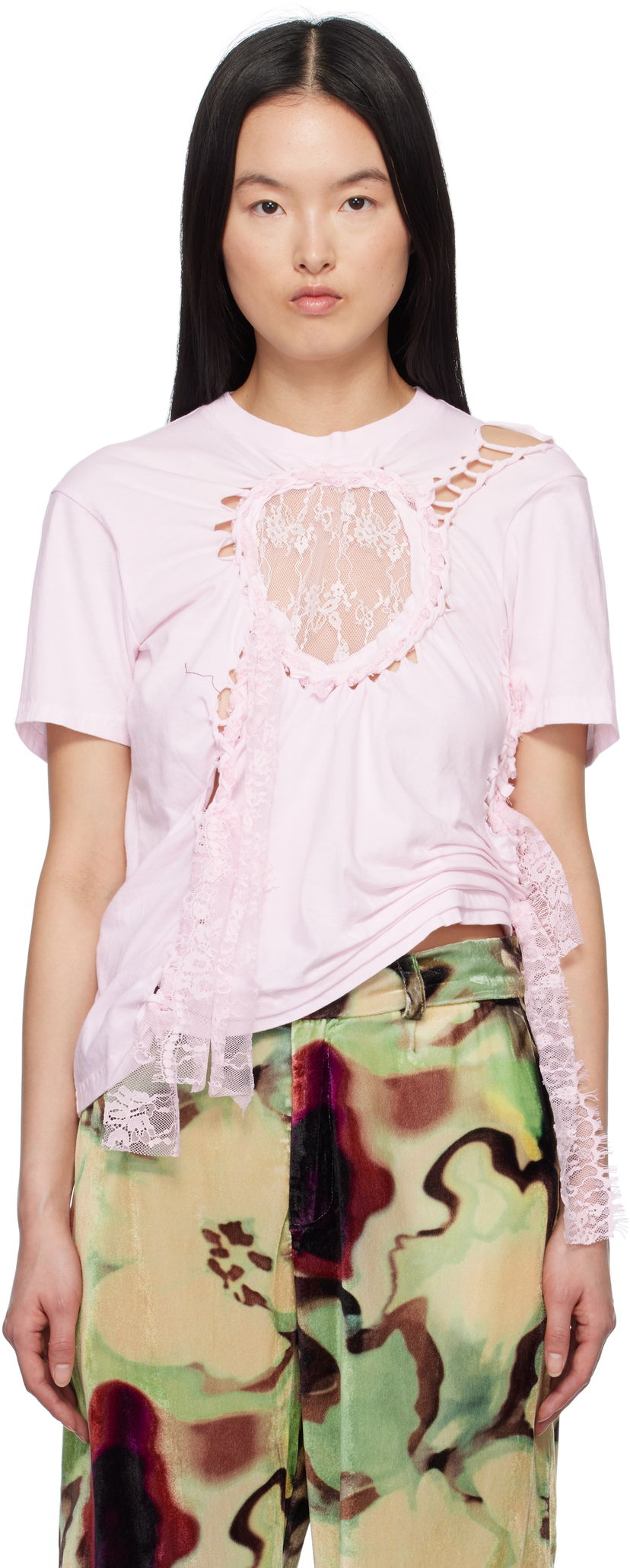 T-paita Collina Strada Collina Strada Lace Heart Nash T-Shirt Vaaleanpunainen | XX3051