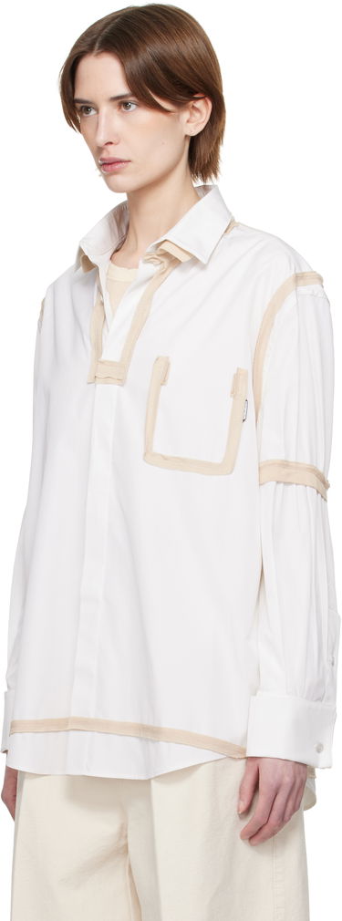 Paita Maison Margiela Maison Margiela Contrast Trim Shirt Valkoinen | S51DT0018 M35391, 3