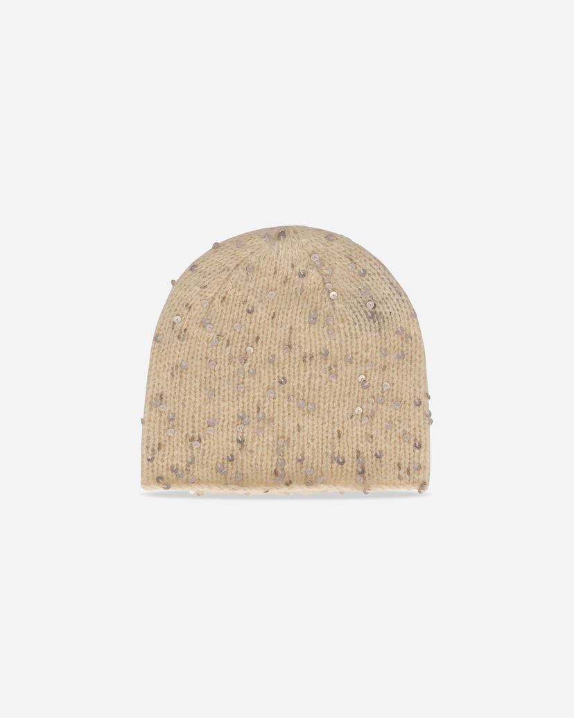 Pipo UNDERCOVER Angora Knit Beanie with Sequins Beige | UP2E1H01 6