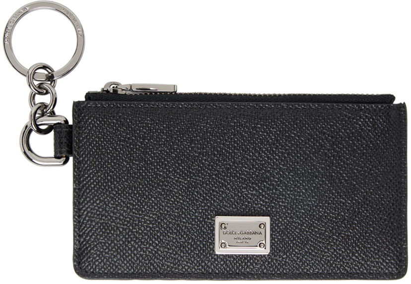 Lompakko Dolce & Gabbana Black Logo Plaque Card Holder Musta | BP2524AG219