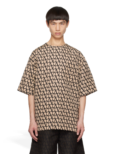 T-paita Valentino Printed T-Shirt Beige | 2V0CJI209D0
