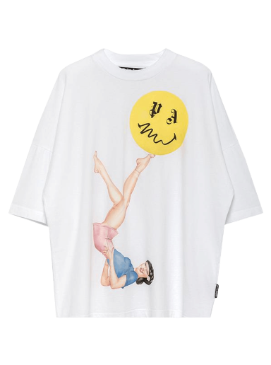 T-paita Palm Angels Juggler Pin Up Logo T-Shirt Keltainen | PMAA041R21JER0020130