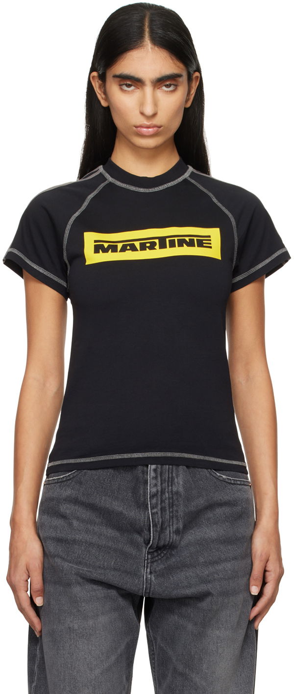 T-paita Martine Rose Raglan Shrunken T-shirt Musta | 639JE01001L