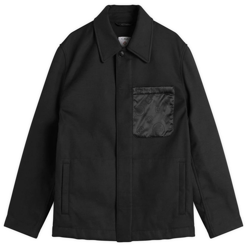 Takki Casablanca Bonded Techno Wool Workwear Jacket Musta | M-AW25-OT-215-01