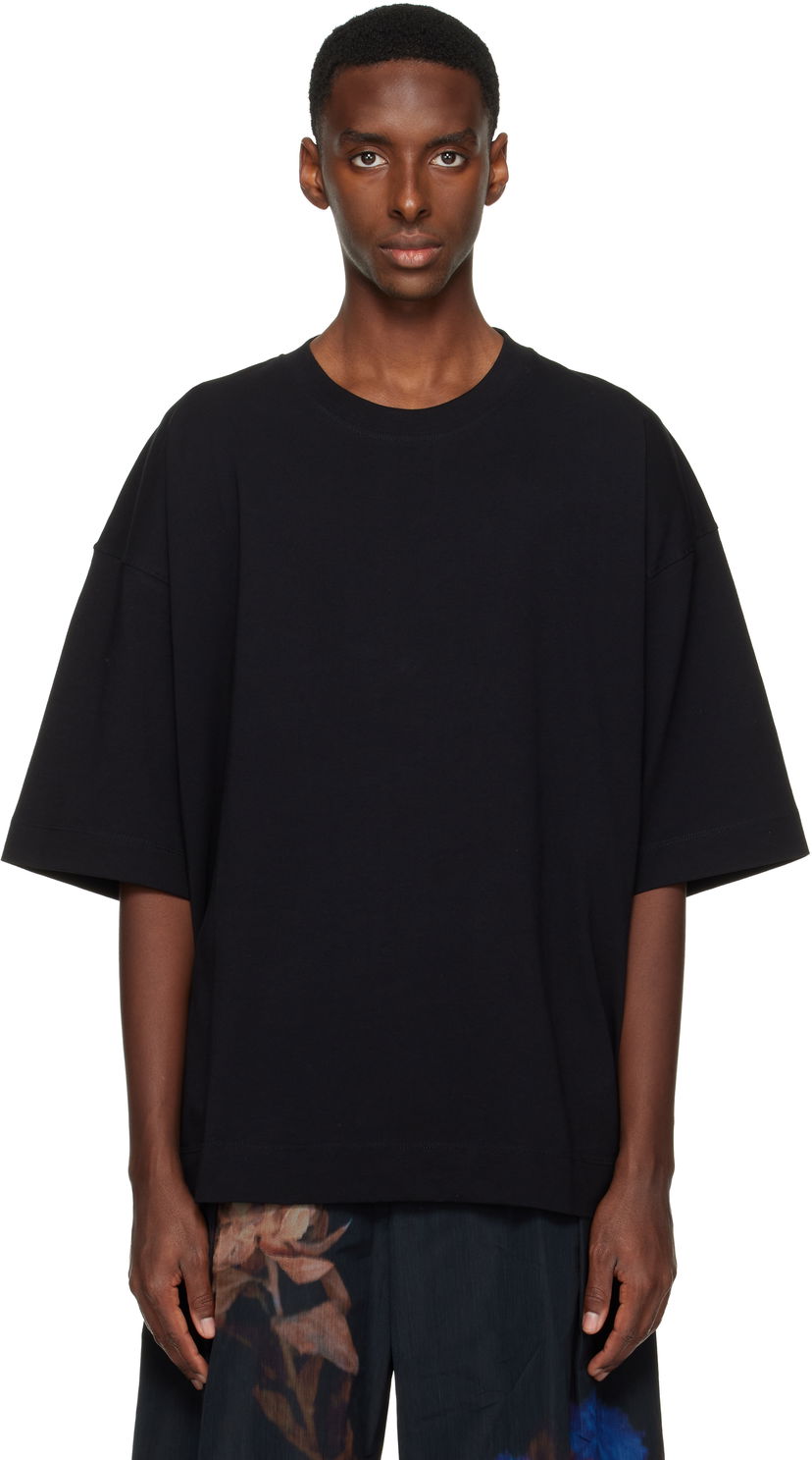 T-paita Dries Van Noten Dries Van Noten Oversized T-shirt Musta | 252-021112-2603