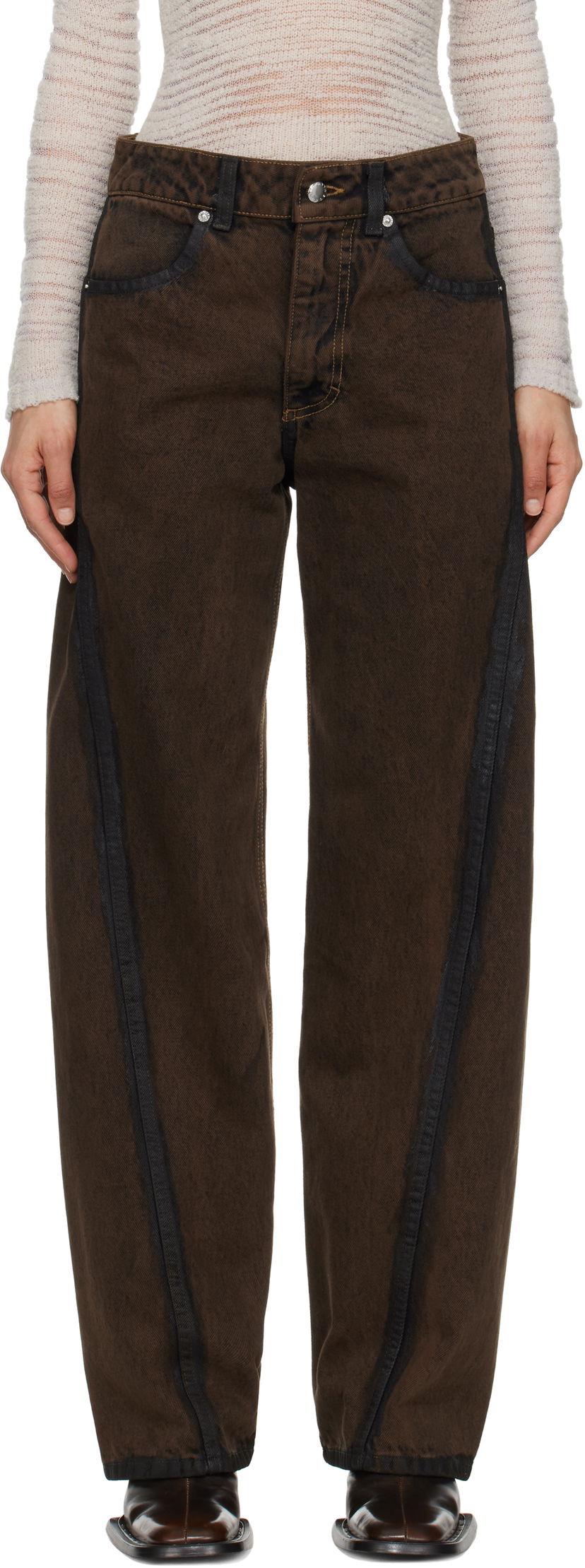 Jeans Eckhaus Latta Eckhaus Latta Bend Jeans Ruskea | 1225-EL-PS25-O -
