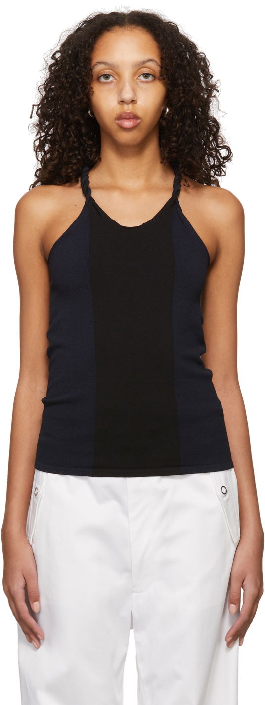 Tankkitoppi Dion Lee Cotton Blend Tie-Strap Tank Top Tummansininen | C7057S22