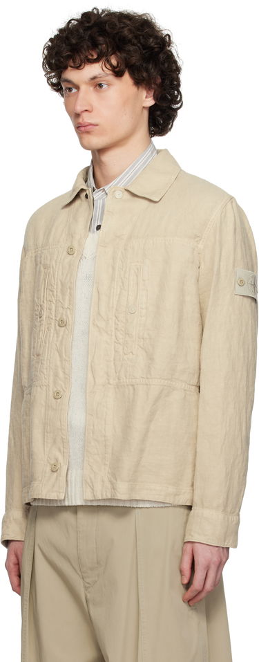 Takit Stone Island Stone Island Diagonal Linen Overshirt Beige | K1S15 1200010 S00F8, 3