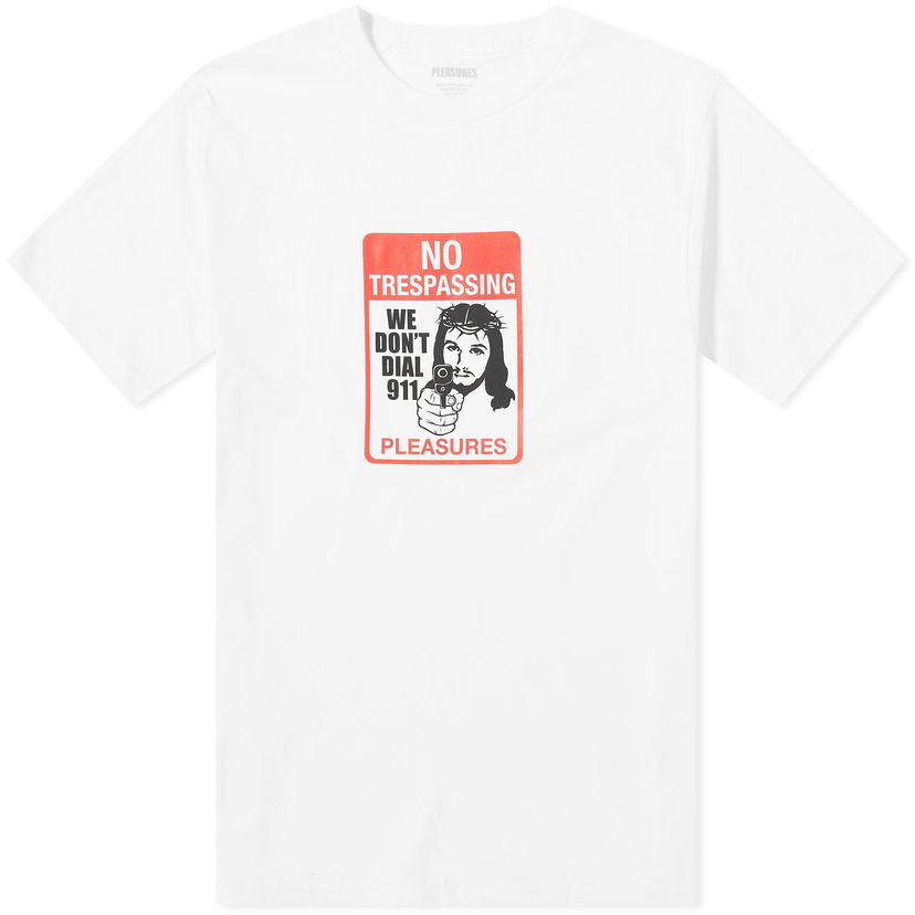 T-paita Pleasures Trespass T-Shirt Valkoinen | P24SP053-WHITE