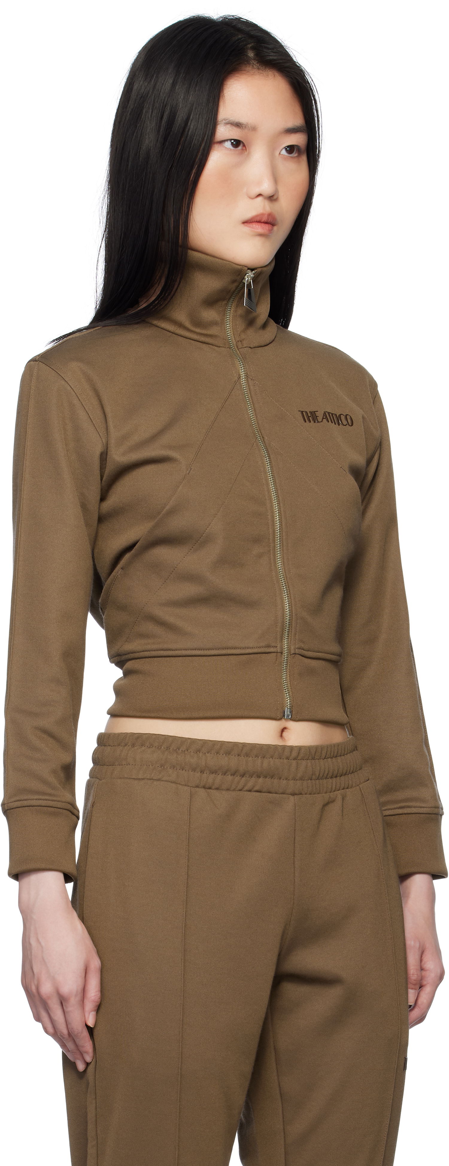 Verryttelypuku The Attico The Attico Cropped Track Jacket Ruskea | 250WCF00022 JJJ055AA, 1