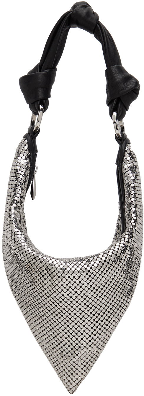 Käsilaukku Amina Muaddi Mini Cameron Silver Metallic Shoulder Bag Metallinen | MINI CAMERON METAL MESH