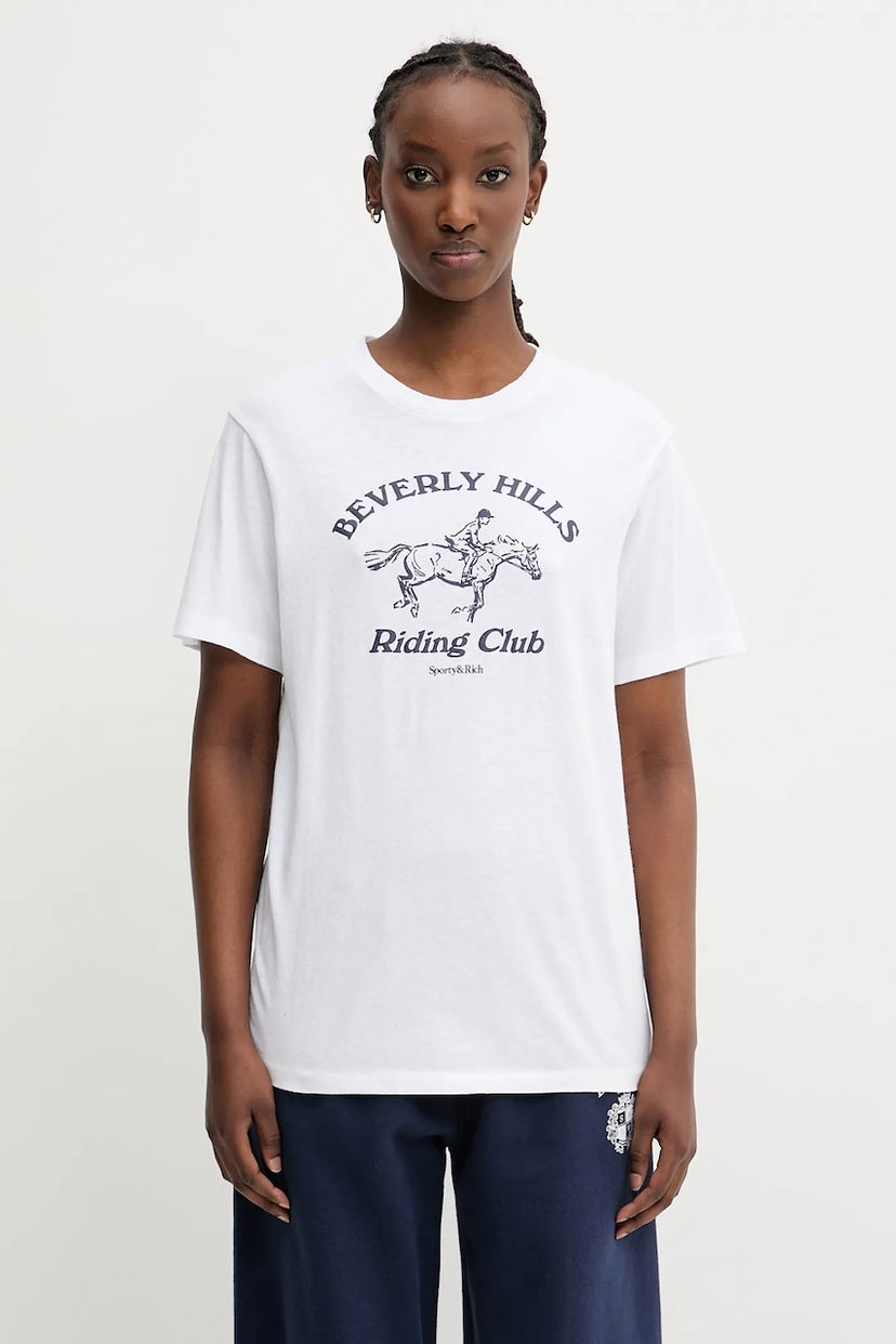 T-paita Sporty & Rich Sporty & Rich BH Riding Club Tee Valkoinen | TO089626255WH01