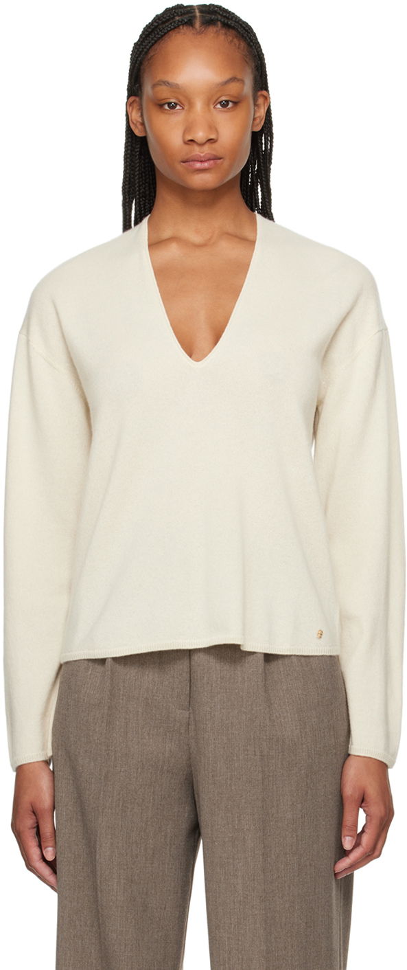 Villapaita Anine Bing ANINE BING Athena V-Neck Sweater Beige | A-09-0332-120