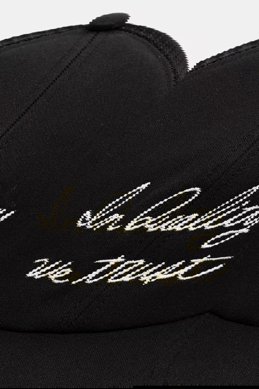 Korkki visvim goodyear ii Trucker Cap with 'In Quality We Trust' Embroidery Musta | 125103003009, 1