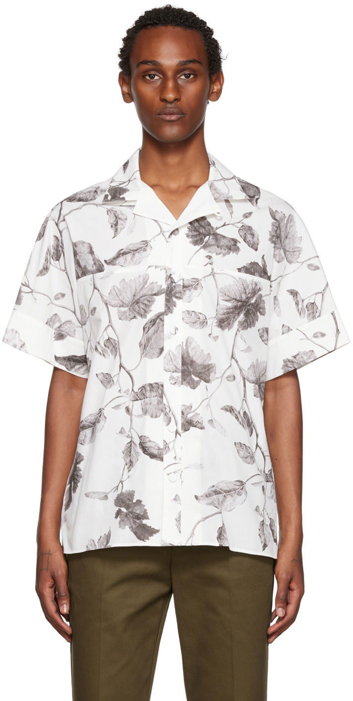 Paita Erdem Erdem Philip Leaf-Print Shirt Valkoinen | MF22_503MLLWP PHILIP