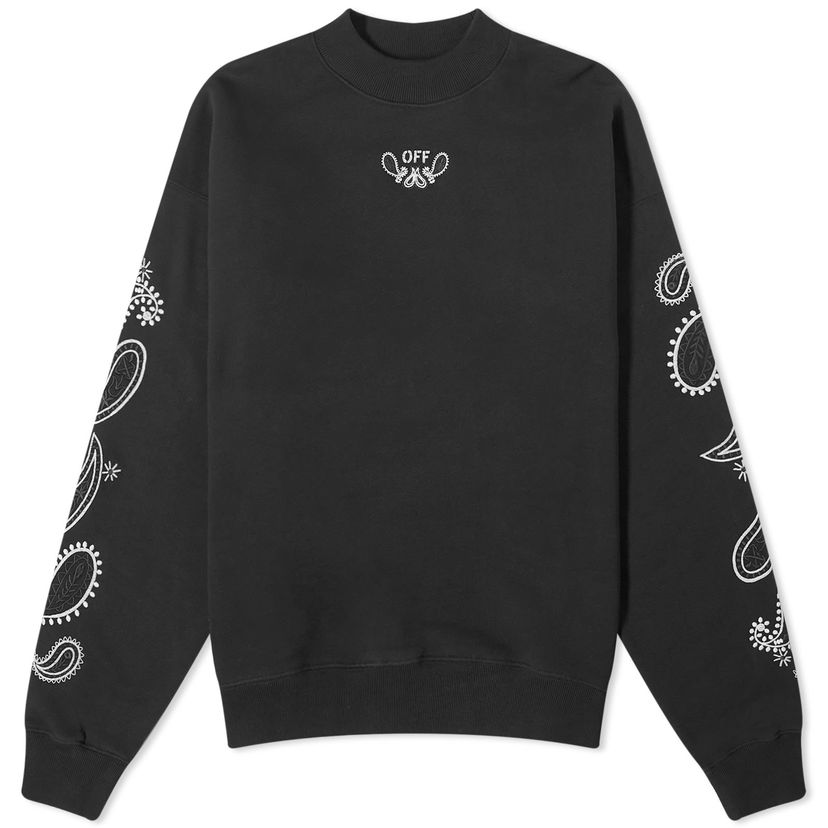 Huppari Off-White Bandana Arrow Crew Sweat Musta | OMBA054S24FLE0021001