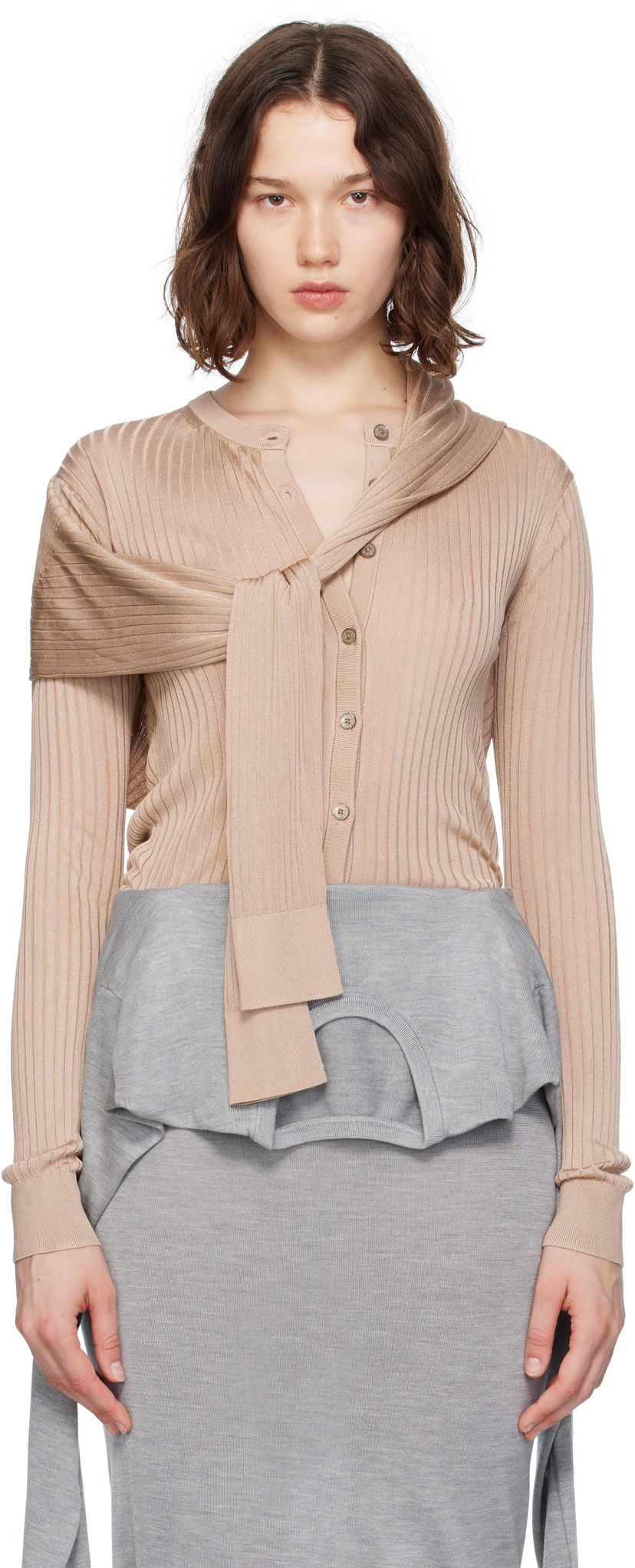 Villapaita Acne Studios Acne Studios Knit Cardigan Beige | A60578-