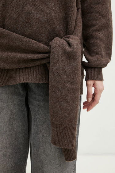 Villapaita JW Anderson JW Anderson Draped Tie Front Jumper Ruskea | KW1263.YN0384.958, 3