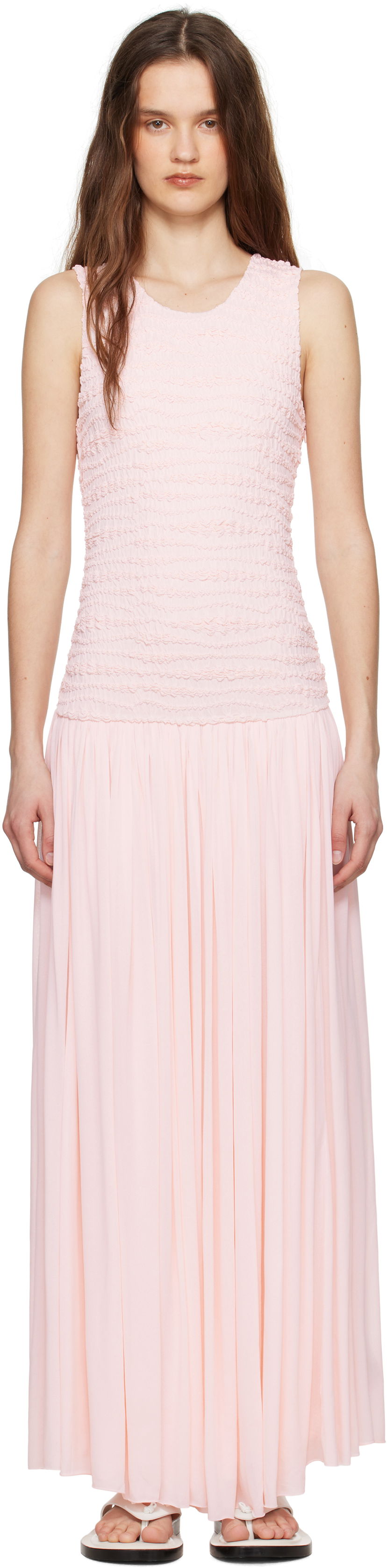 Mekko Jil Sander Jil Sander Shirred Maxi Dress Vaaleanpunainen | J02CT0475_J20266
