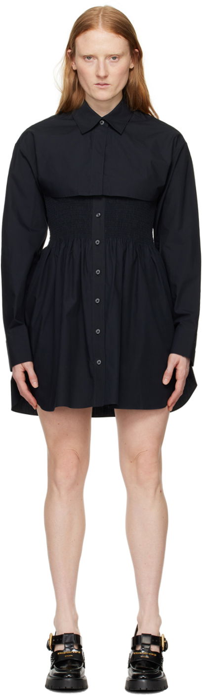 Mekko Alexander Wang Smocked Minidress Musta | 4WC2246263