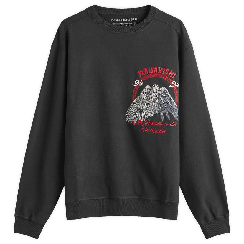 Huppari Maharishi Peace Mount Crew Sweatshirt Musta | 5317-BLK