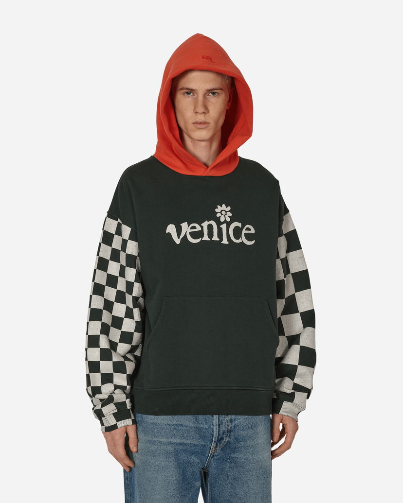 Huppari ERL Checked Sleeve Hooded Sweatshirt Vihreä | ERL08T021 1