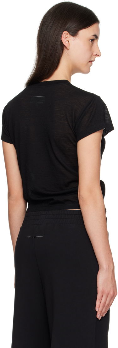 T-paita Maison Margiela MM6 Maison Margiela Sheer Wool T-Shirt Musta | S52GC0354 M20123, 2