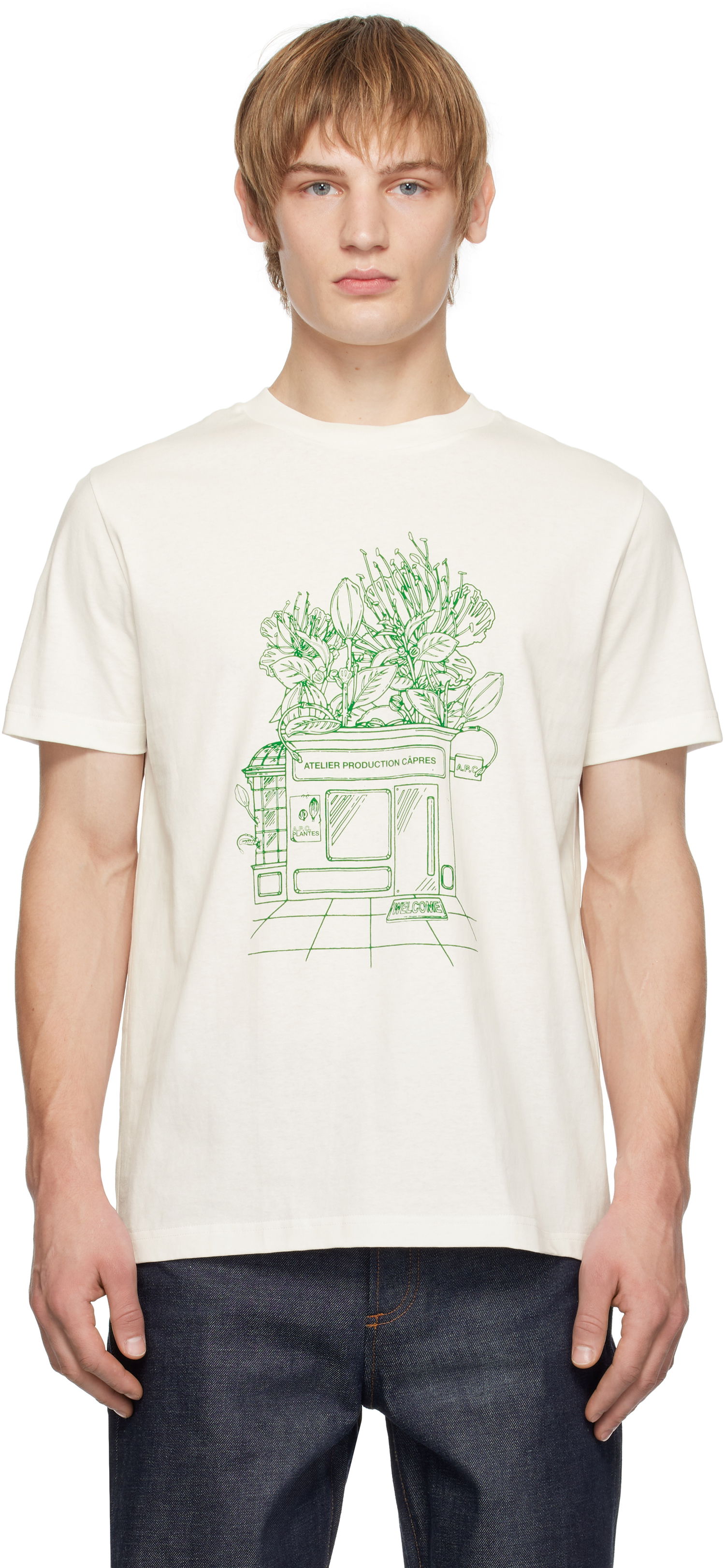 T-paita A.P.C. Magasin Print T-Shirt Valkoinen | COGCK-M26449, 0