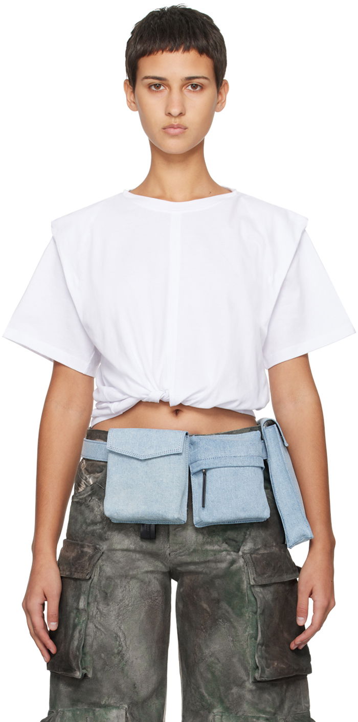 Crop top The Attico The Attico Denim Belt Bag Valkoinen | 241WKE11 D073