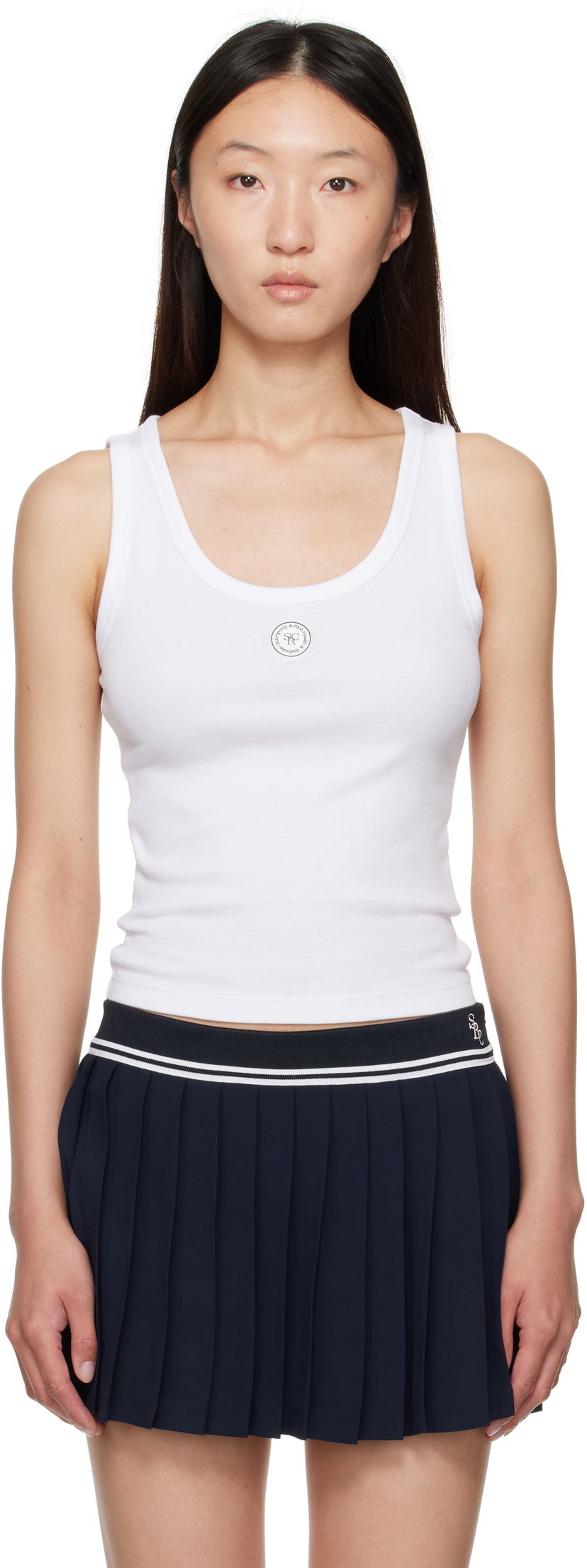 Tankkitoppi Sporty & Rich Sporty & Rich Baby Rib 'SRHWC' Tank Top Valkoinen | TO081600305WH01