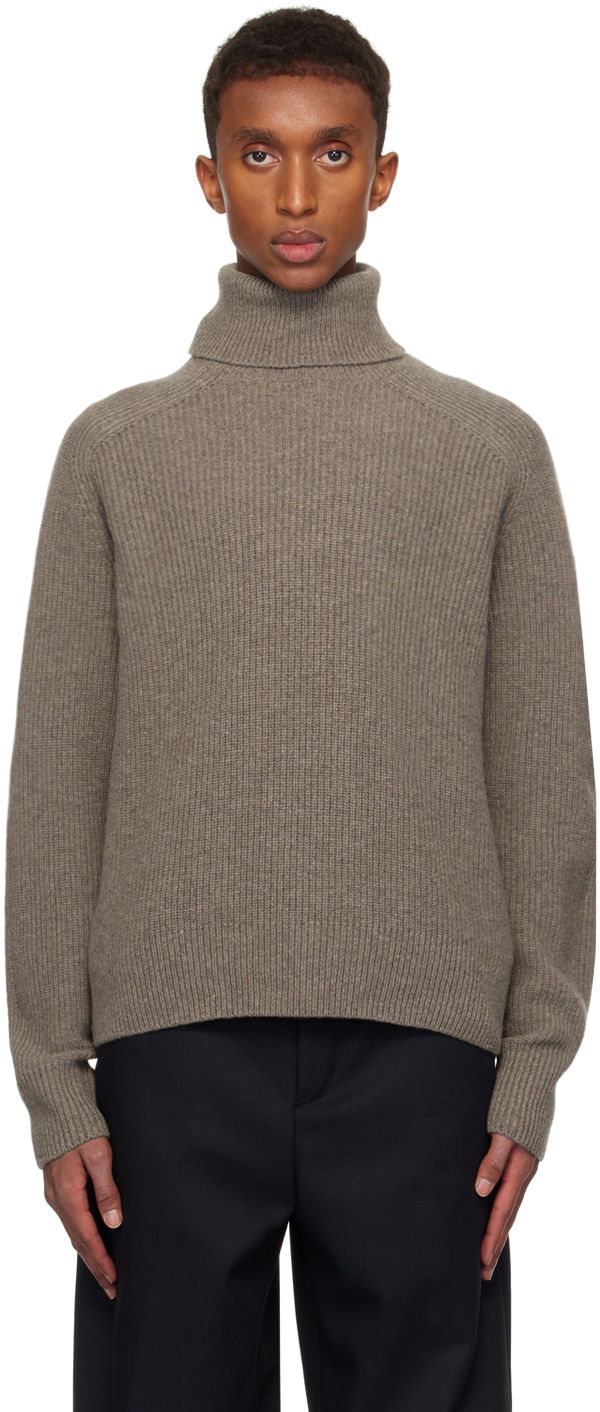 Villapaita BOSS Recycled Wool Turtleneck Harmaa | 50527439