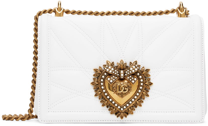 Käsilaukku Dolce & Gabbana White Medium Devotion Bag Valkoinen | BB7158 AW437