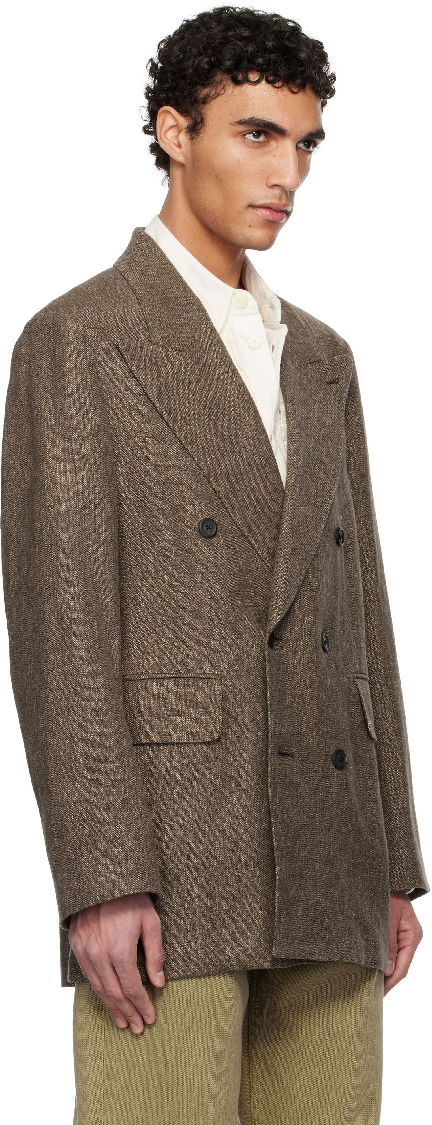Takki OUR LEGACY Our Legacy Sharp Double-Breasted Blazer Ruskea | M2250STC, 1
