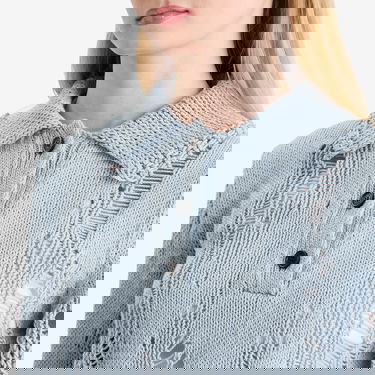 Villapaita Acne Studios Acne Studios Kummer Open Knit Polo Sweater, Size Large Sininen | A60566-228, 5