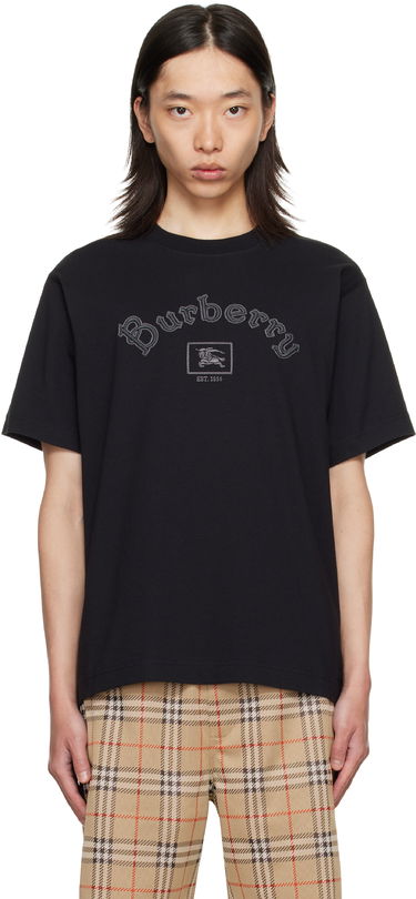 T-paita Burberry Burberry Gothic Logo Cotton T-Shirt Musta | 8116061, 0