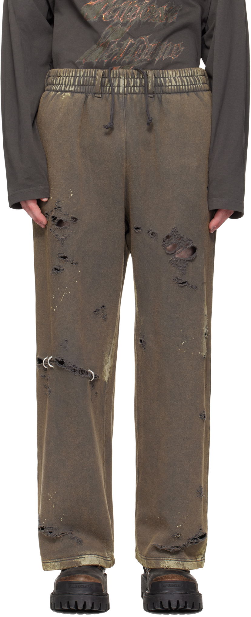 Verryttelyhousut We11done We11done Pierced Sweatpants Ruskea | WD-TA0-25-735-U-CH
