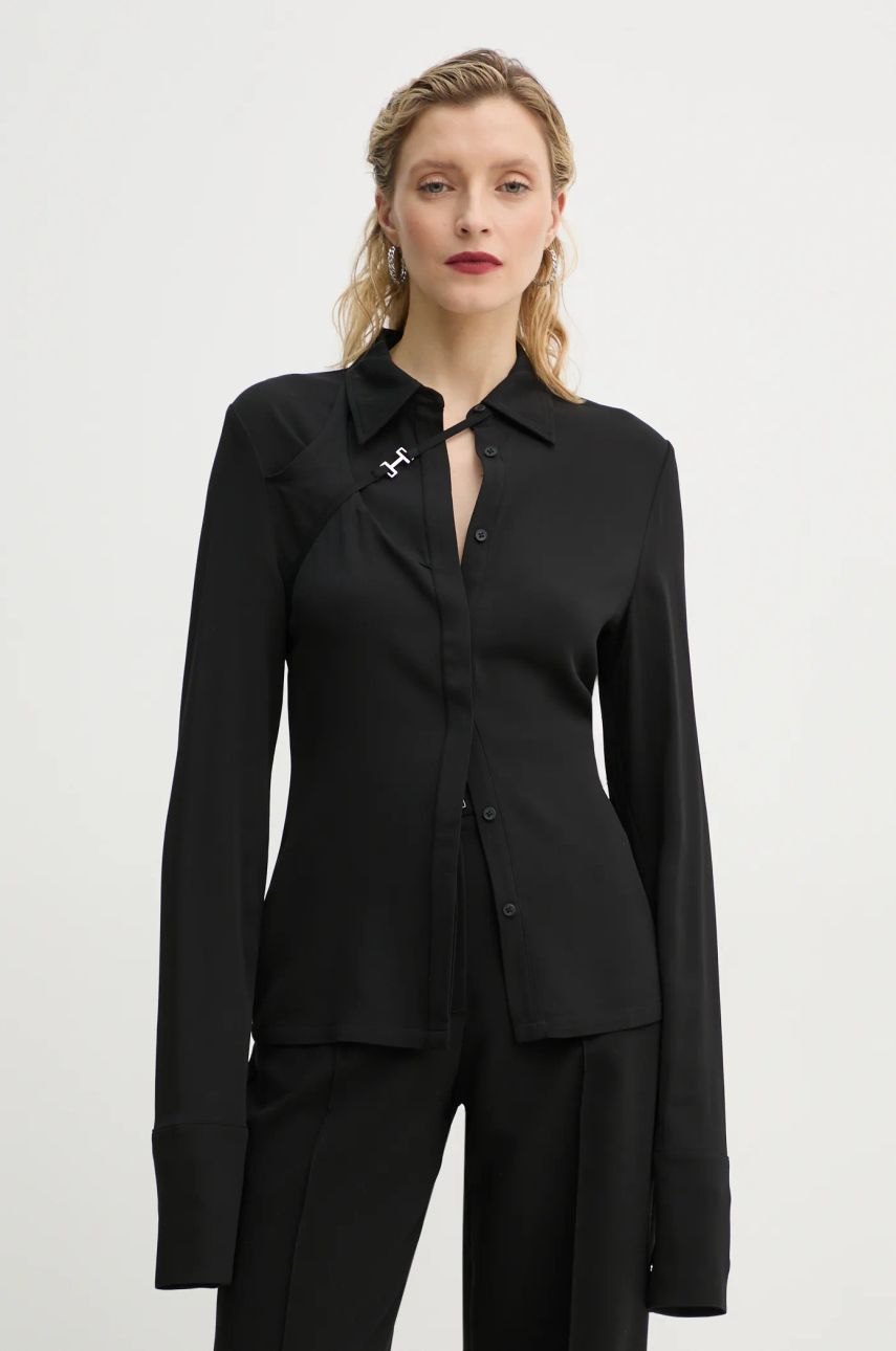 Paita HELIOT EMIL Heliot Emil Regular Fit Shirt with Classic Collar Musta | AW24.W.05.056.BLK01, 0