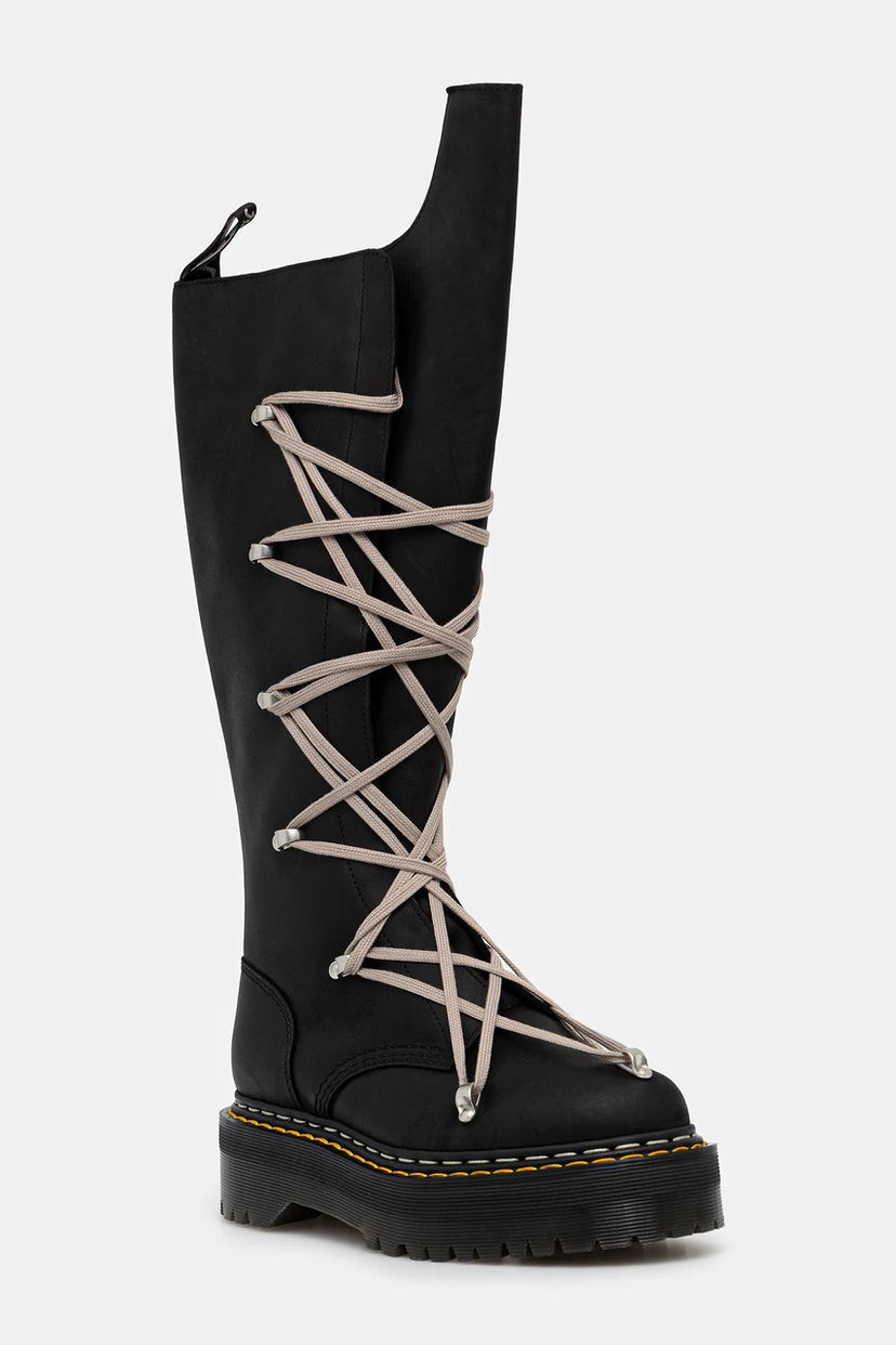 Tennarit ja kengät Rick Owens Rick Owens DRKSHDW 1B60 Quad Sole Pentalace Platform Boot Musta | DW02E6811.0001