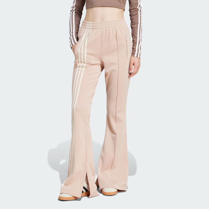 Verryttelyhousut adidas Performance 3-Stripes Flared Firebird Track Pants Vaaleanpunainen | JJ0935