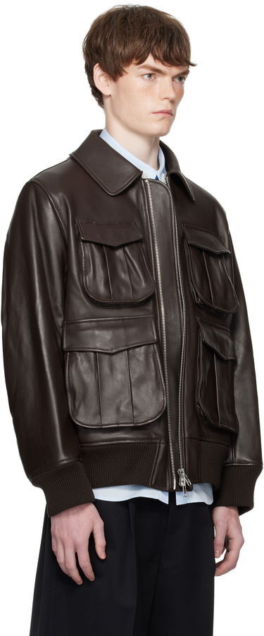 Bomber-takki Simone Rocha Simone Rocha Oversized Multi-Pocket Aviator Jacket Ruskea | 6130 0456, 1