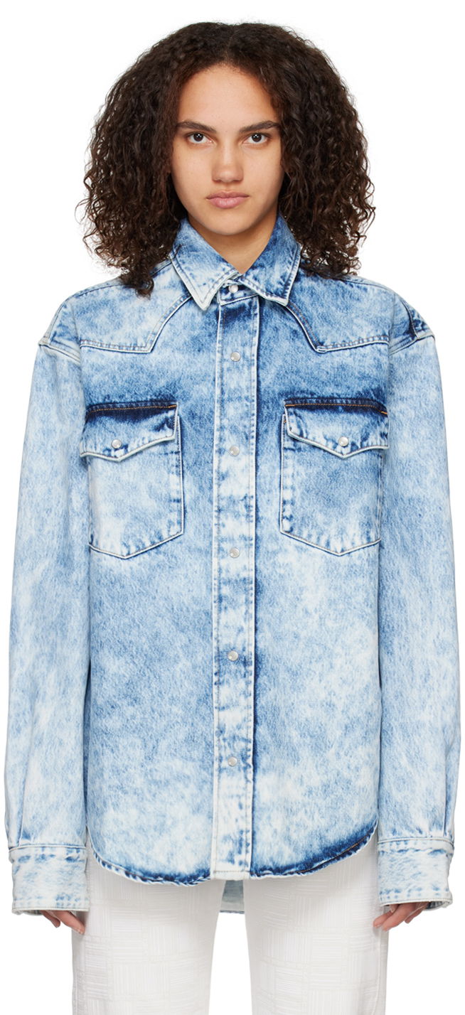 Paita VETEMENTS VTMNTS Boiled Denim Shirt Sininen | VL14SH650B