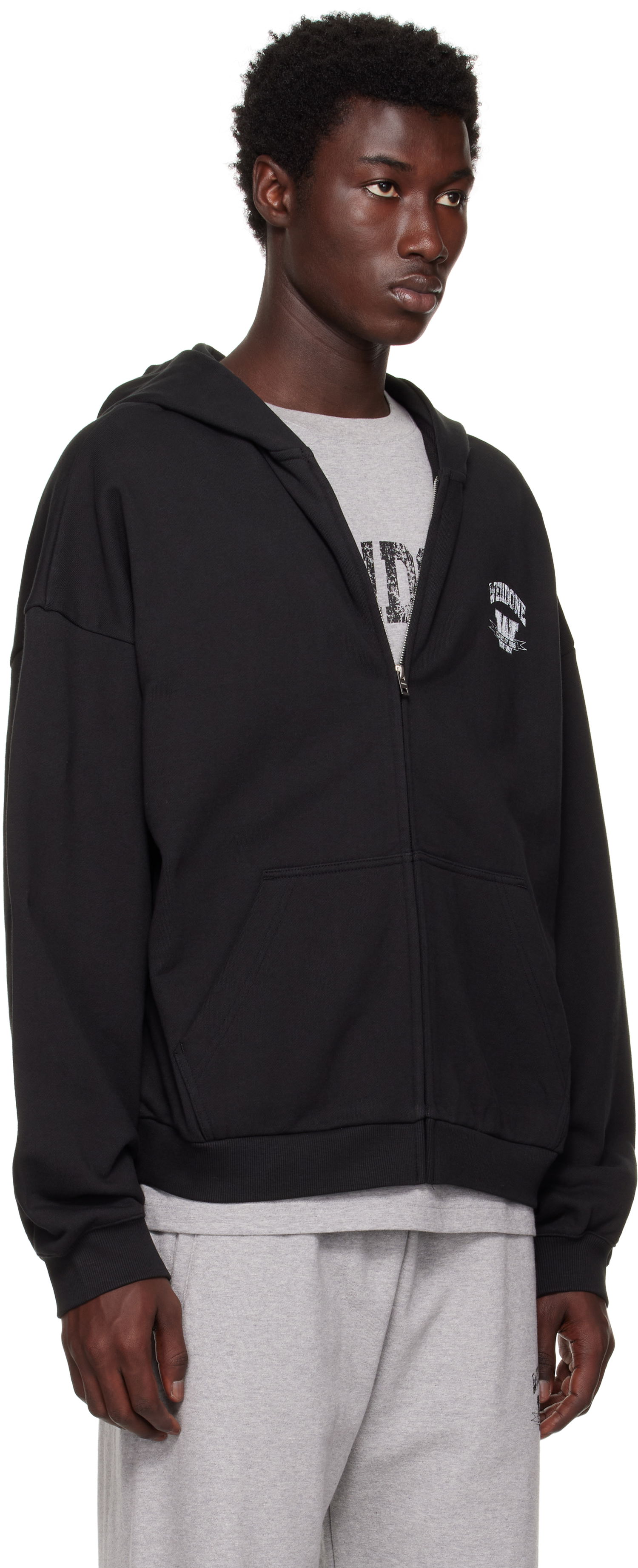 Huppari We11done We11done Collegiate Zip-Up Hoodie Musta | WD-TJ2-25-846-U-BK, 1