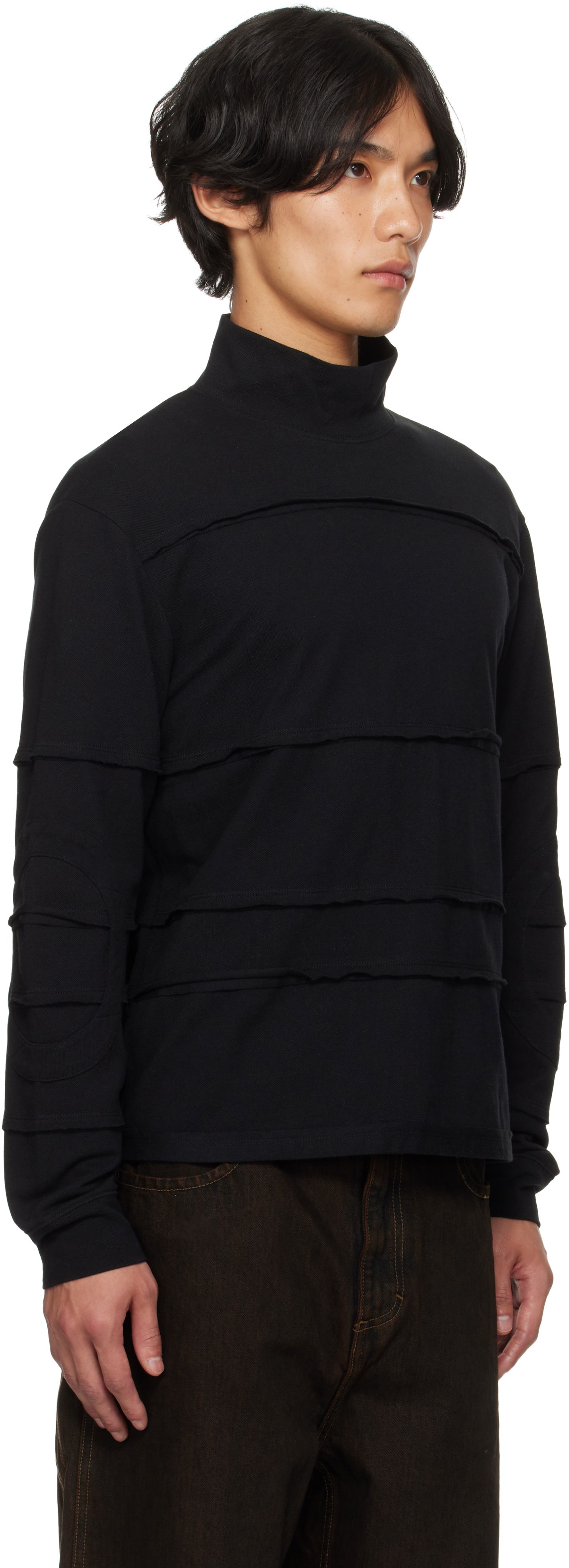 Villapaita Eckhaus Latta Eckhaus Latta Striated Turtleneck Musta | 1413-EL-PF25-N, 1